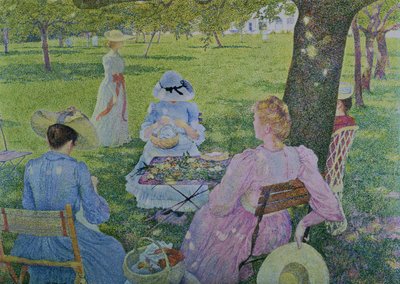Famiglia nel Frutteto, 1890 da Théo van Rysselberghe